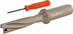 Hertel - 3-1/4" Max Drill Depth, 4xD, 13/16" Diam, Indexable Insert Drill - 2 Inserts, 1" Shank Diam, Straight Shank - Apex Tool & Supply