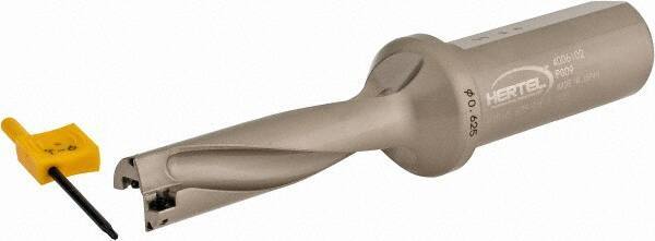 Hertel - 2-1/2" Max Drill Depth, 4xD, 5/8" Diam, Indexable Insert Drill - 2 Inserts, 1" Shank Diam, Straight Shank - Apex Tool & Supply
