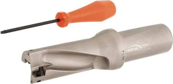 Hertel - 3" Max Drill Depth, 2xD, 1-1/2" Diam, Indexable Insert Drill - 2 Inserts, 1-1/2" Shank Diam, Straight Shank - Apex Tool & Supply