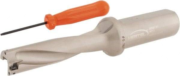 Hertel - 3-1/4" Max Drill Depth, 4xD, 0.787" Diam, Indexable Insert Drill - 2 Inserts, 1" Shank Diam, Straight Shank - Apex Tool & Supply
