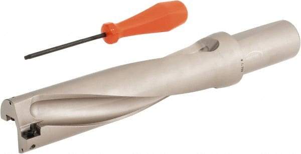 Hertel - 7" Max Drill Depth, 4xD, 1-3/4" Diam, Indexable Insert Drill - 2 Inserts, 1-1/2" Shank Diam, Straight Shank - Apex Tool & Supply