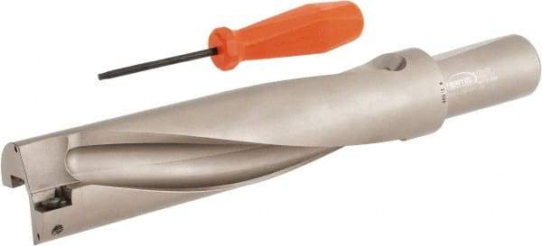 Hertel - 8" Max Drill Depth, 4xD, 2" Diam, Indexable Insert Drill - 2 Inserts, 1-1/2" Shank Diam, Straight Shank - Apex Tool & Supply