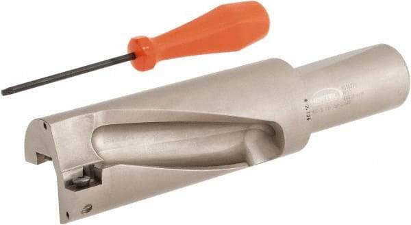 Hertel - 4-1/4" Max Drill Depth, 2xD, 2-1/8" Diam, Indexable Insert Drill - 2 Inserts, 1-1/2" Shank Diam, Straight Shank - Apex Tool & Supply
