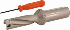 Hertel - 2-7/16" Max Drill Depth, 3xD, 13/16" Diam, Indexable Insert Drill - 2 Inserts, 1" Shank Diam, Straight Shank - Apex Tool & Supply