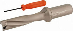 Hertel - 3.3071" Max Drill Depth, 4xD, 0.8268" Diam, Indexable Insert Drill - 2 Inserts, 63/64" Shank Diam, Straight Shank - Apex Tool & Supply