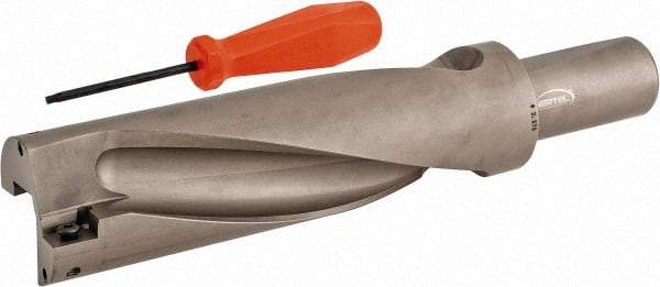 Hertel - 7-1/8" Max Drill Depth, 3xD, 2-3/8" Diam, Indexable Insert Drill - 2 Inserts, 1-1/2" Shank Diam, Straight Shank - Apex Tool & Supply
