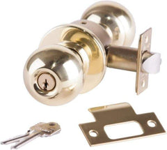 Arrow Lock - Entrance Lever Lockset - 2-3/4" Back Set, Steel, Bright Brass Finish - Apex Tool & Supply