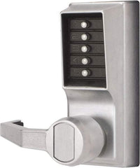 Kaba Access - Combination Entry Lever Lockset - 2-3/4" Back Set, No Cylinder, Zamak3, Satin Chrome Finish - Apex Tool & Supply