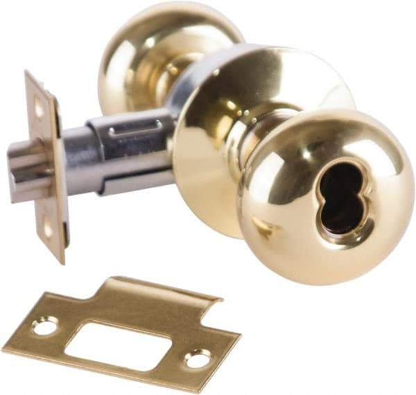 Arrow Lock - Entrance Lever Lockset - 2-3/4" Back Set, Steel, Bright Brass Finish - Apex Tool & Supply