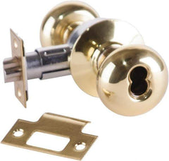Arrow Lock - Entrance Lever Lockset - 2-3/4" Back Set, Steel, Bright Brass Finish - Apex Tool & Supply