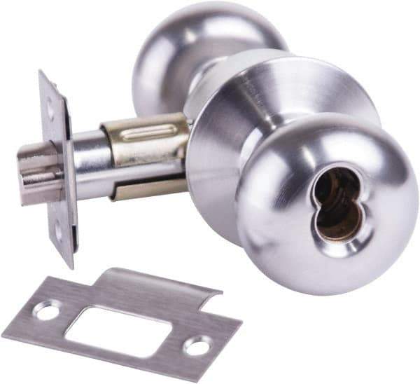 Arrow Lock - Entrance Lever Lockset - 2-3/4" Back Set, Steel, Brushed Chrome Finish - Apex Tool & Supply