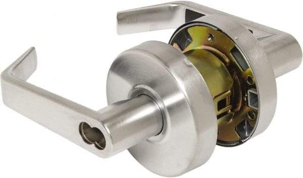 Arrow Lock - Entry Lever Lockset - 2-3/4" Back Set, Steel, Brushed Chrome Finish - Apex Tool & Supply