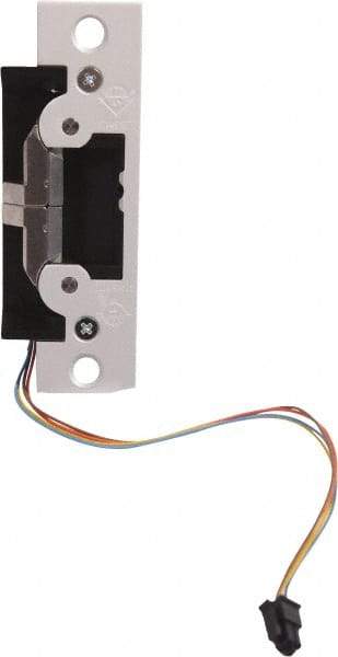 Adams Rite - 3.38" Long x 1" Wide, Clear Anodized Finish, Electric Door Strike - Field Selectable 12, 16, or 24 VAC/DC, VAC/VDC Power, Zinc Alloy - Apex Tool & Supply