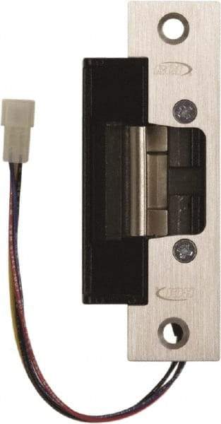 Rutherford - 4.88" Long x 1-1/4" Wide, Satin Stainless Steel Finish, Electric Door Strike - Field Selectable 12 or 24 VDC & 12-24 VAC, Corded Power, Zinc Alloy - Apex Tool & Supply