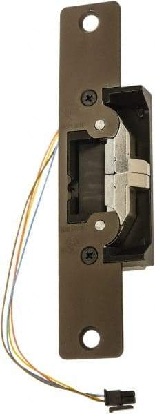 Adams Rite - 4.88" Long x 1-1/4" Wide, Dark Bronze Anodized Aluminum Finish, Electric Door Strike - 24 Volt, VDC Power, Zinc Alloy - Apex Tool & Supply