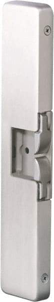 Hes - 9" Long x 1/2" Wide, Satin Stainless Steel Finish, Electric Door Strike - 12/24 VDC, VAC/VDC Power, Zinc Alloy - Apex Tool & Supply