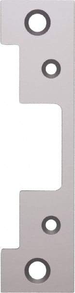 Hes - 4.88" Long x 1.06" Wide, Satin Stainless Steel Finish, Electric Door Strike Faceplate - 1, Electric Power, Zinc Alloy - Apex Tool & Supply