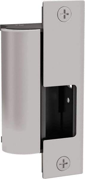 Hes - 4.88" Long x 2.06" Wide, Satin Stainless Steel Finish, Electric Door Strike - 12/24 Volt, VDC Power, Stainless Steel - Apex Tool & Supply