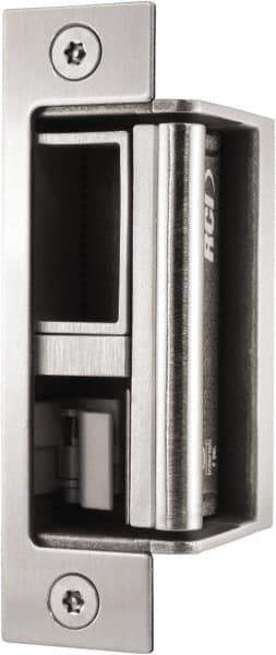 Rutherford - 4.88" Long x 1-1/4" Wide, Satin Stainless Steel Finish, Electric Door Strike - Field Selectable 12 or 24 VDC & 12-24 VAC, Corded Power, Zinc Alloy - Apex Tool & Supply