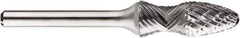 SGS Pro - 1/2" Cut Diam, 1/4" Shank Diam, Tree with Radius Head Double Cut Burr - Carbide, Radius End, 1-1/4" LOC, 1-1/4" OAL - Apex Tool & Supply