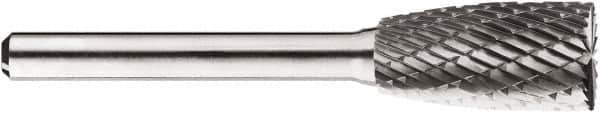SGS Pro - 1/2" Cut Diam, 1/4" Shank Diam, Cylinder with End Cut Head Double Cut Burr - Carbide, End Cut End, 1" LOC, 1" OAL - Apex Tool & Supply