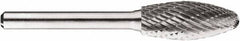 SGS Pro - 1/2" Cut Diam, 1/4" Shank Diam, Tree with Radius Head Double Cut Burr - Carbide, Radius End, 1-1/4" LOC, 1-1/4" OAL - Apex Tool & Supply