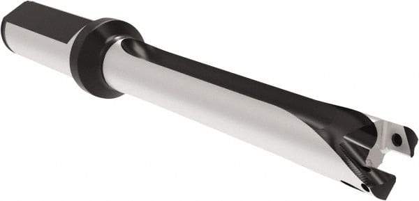 Allied Machine and Engineering - Series 17, 17 to 17.99mm Diam, 3/4" Diam Straight Shank with Flange, Straight Flute Spade Drill - 4-31/32" Max Depth, 8-9/32" OAL, Standard Length, Through Coolant - Apex Tool & Supply