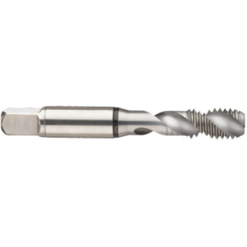 ‎8-32 2FL 2B Cobalt Spiral Flute Semi-Bott Black Ring Tap-Bright Finish-45 Degree Helix - Apex Tool & Supply