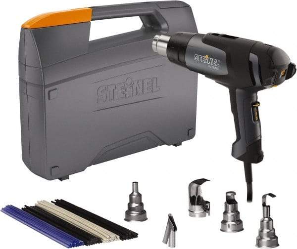 Steinel - 120 to 1,100°F Heat Setting, 4 to 13 CFM Air Flow, Heat Gun Kit - 120 Volts, 13.2 Amps, 1,500 Watts, 6' Cord Length - Apex Tool & Supply
