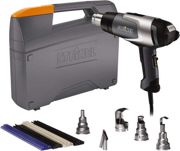 Steinel - 120 to 1,150°F Heat Setting, 4 to 13 CFM Air Flow, Heat Gun Kit - 120 Volts, 13.3 Amps, 1,600 Watts, 6' Cord Length - Apex Tool & Supply