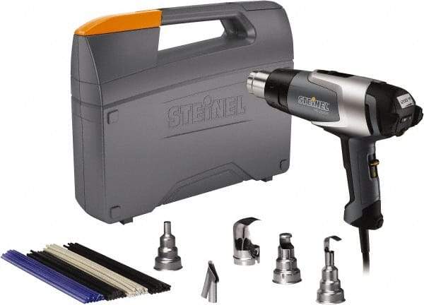 Steinel - 120 to 1,200°F Heat Setting, 4 to 13 CFM Air Flow, Heat Gun Kit - 120 Volts, 13.5 Amps, 1,600 Watts, 6' Cord Length - Apex Tool & Supply