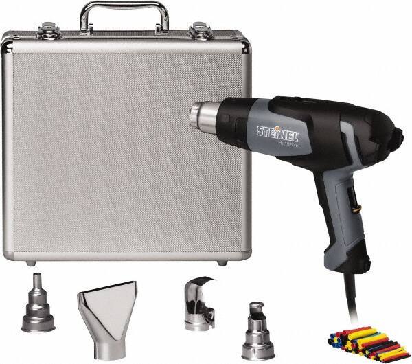 Steinel - 120 to 1,100°F Heat Setting, 4 to 13 CFM Air Flow, Heat Gun Kit - 120 Volts, 13.2 Amps, 1,500 Watts, 6' Cord Length - Apex Tool & Supply