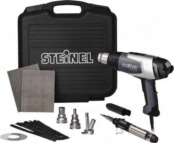 Steinel - 120 to 1,200°F Heat Setting, 4 to 13 CFM Air Flow, Heat Gun Kit - 120 Volts, 13.5 Amps, 1,600 Watts, 6' Cord Length - Apex Tool & Supply