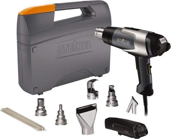 Steinel - 120 to 1,150°F Heat Setting, 4 to 13 CFM Air Flow, Heat Gun Kit - 120 Volts, 13.3 Amps, 1,600 Watts, 6' Cord Length - Apex Tool & Supply
