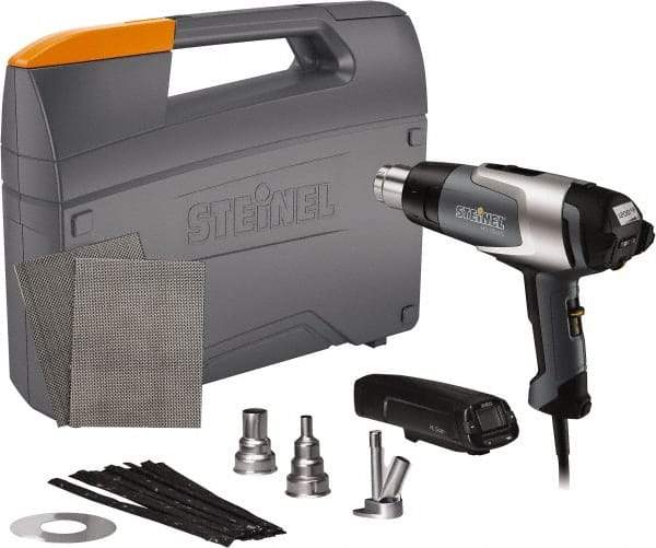 Steinel - 120 to 1,200°F Heat Setting, 4 to 13 CFM Air Flow, Heat Gun Kit - 120 Volts, 13.5 Amps, 1,600 Watts, 6' Cord Length - Apex Tool & Supply