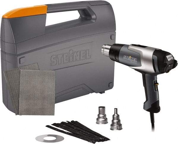 Steinel - 120 to 1,200°F Heat Setting, 4 to 13 CFM Air Flow, Heat Gun Kit - 120 Volts, 13.5 Amps, 1,600 Watts, 6' Cord Length - Apex Tool & Supply