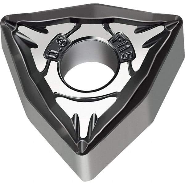 Walter - WNMG FM5 Grade WSM10S Turning Insert - TiAlN+Al2O3+(Al) Finish, 80° Trigon, 12.7mm Inscr Circle, 4.76mm Thick, 0.8mm Corner Radius - Apex Tool & Supply