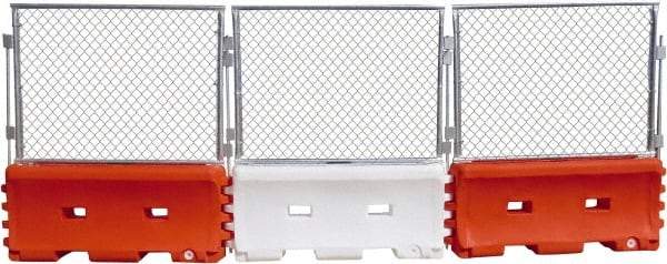 VizCon - 53" High x 73" Long x 3" Wide Barrier Fence Panel - Galvanized Finish, Silver, Use with 45032-O, 45032-W - Apex Tool & Supply