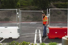 VizCon - 72" High x 6' Long x 72" Wide Barrier Gate Panel - Galvanized Finish, Silver, Use with 45032-O, 45032-W - Apex Tool & Supply