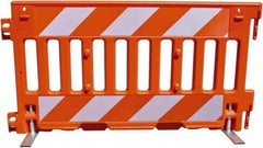 VizCon - 7-3/4" High x 52" Long x 3/32" Wide Barrier Reflective Sheeting - Vinyl, Uncoated, Orange/White, Use with 57000 - Apex Tool & Supply