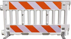 VizCon - 7-3/4" High x 52" Long x 3/32" Wide Barrier Reflective Sheeting - Vinyl, Uncoated, Orange/White, Use with 57000 - Apex Tool & Supply