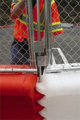 VizCon - 72" High x 6' Long x 1-1/2" Wide Barrier Connector Pin - Galvanized Finish, Silver, Use with 45032-O, 45032-W - Apex Tool & Supply