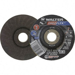 WALTER Surface Technologies - 36 Grit, 7" Disc Diam, 7/8" Center Hole, Type 29 Ceramic Flap Disc - 8,600 Max RPM, Arbor Attaching System, Coated - Apex Tool & Supply