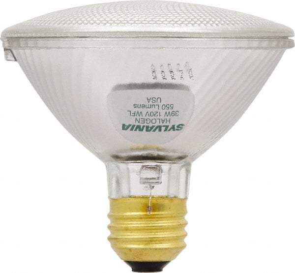 SYLVANIA - 39 Watt Halogen Flood/Spot Medium Screw Lamp - 2,950°K Color Temp, 500 Lumens, Dimmable, PAR30, 1,000 hr Avg Life - Apex Tool & Supply