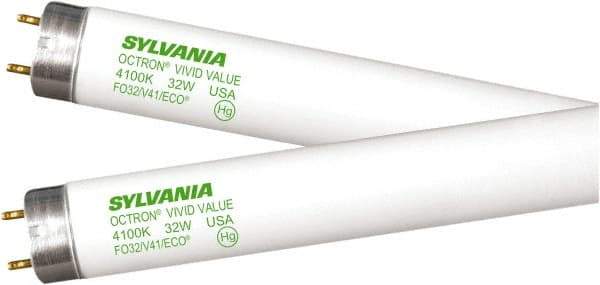 SYLVANIA - 32 Watt Fluorescent Tubular Medium Bi-Pin Lamp - 3,000°K Color Temp, 2,800 Lumens, T8, 30,000 hr Avg Life - Apex Tool & Supply