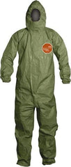 Dupont - Size 2XL Hazmat Chemical Resistant General Purpose Coveralls - Green, Zipper Closure, Elastic Cuffs, Elastic Ankles, Taped Seams - Apex Tool & Supply