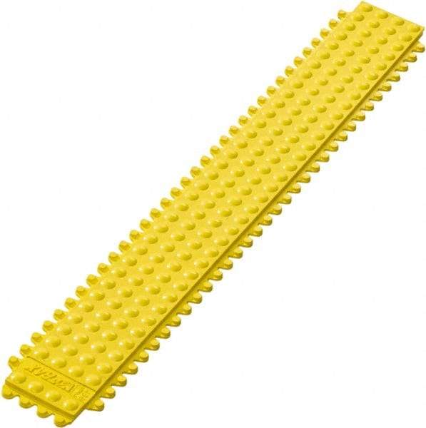 Notrax - 3' Long x 3" Wide x 5/8" Thick, Anti-Fatigue Modular Matting Tiles - Male, 4 Interlocking Sides, Yellow, For Dry Areas, Series 469 - Apex Tool & Supply