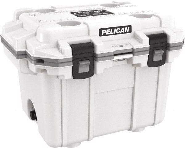 Pelican Products, Inc. - 30 Qt Cooler - Polypropylene, White/Gray - Apex Tool & Supply