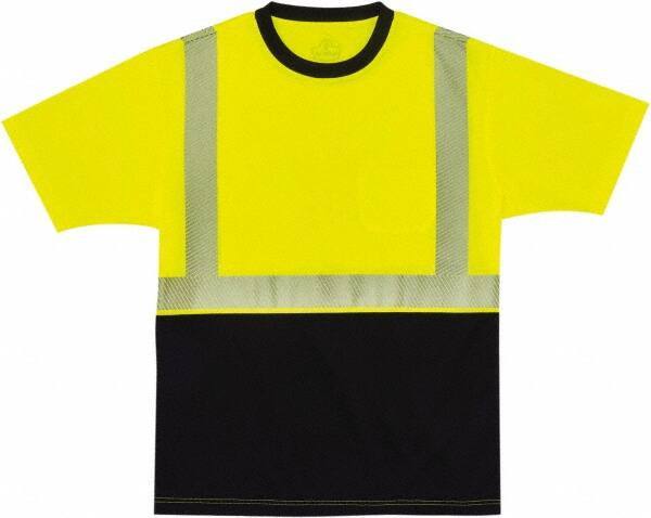 Ergodyne - Size 4XL, Lime/Black, High Visibility, Short Sleeve T-Pocket, - 54 to 58" Chest, 1 Pocket, Polyester - Apex Tool & Supply