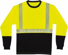 Ergodyne - Size M, Lime/Black, High Visibility, Long Sleeve T-Pocket, - 36 to 38" Chest, 1 Pocket, Polyester - Apex Tool & Supply
